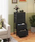 Four Drawer Dresser With Fabric Storage Tower And Wood Top Must Have Space Saving Closet Organizer in charcoal black