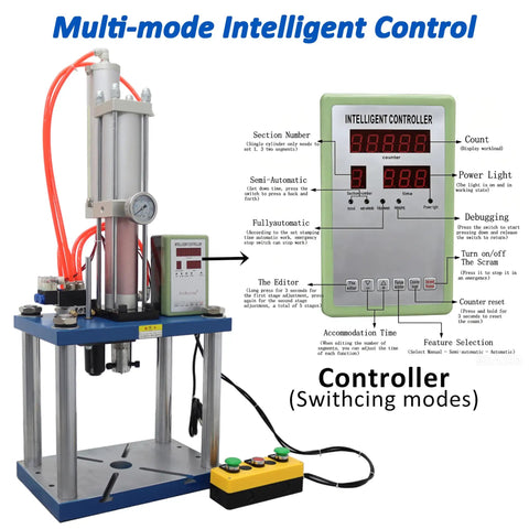 Beast Mode Heavy Duty Pneumatic Punch Press Machine 6614 Lb Force Air Powered Metal Stamping Tool With Digital Controller And 4 Inch Stroke Crushes Sheet Metal Like Butter For Fast Shop Upgrades 110V