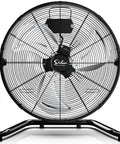 20 Inch Industrial Floor Fan For Warehouse And Workshop, Heavy Duty Metal Construction, High Velocity Air, Black, front view