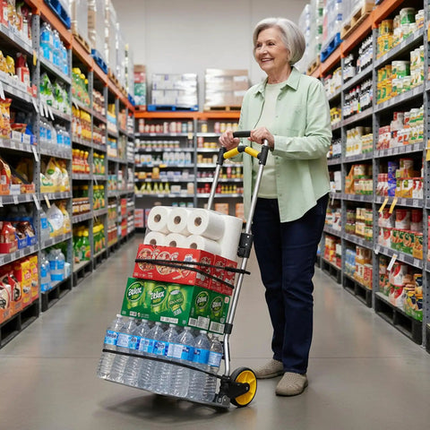 Heavy Duty Aluminum Folding Hand Truck With 309 Lb Weight Limit And Smooth TPR Rollers Collapsible Dolly Cart Featuring Adjustable Grip For No Sweat Hauling Across Any Floor