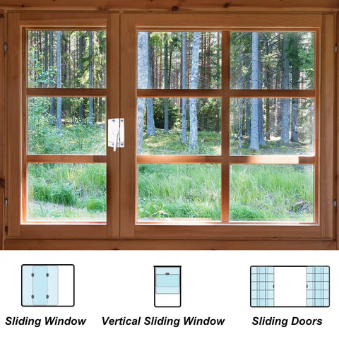 Wooden window showcasing installation use for 14 Pack White Window Sash Locks Replacement With Screws For Sliding Windows.