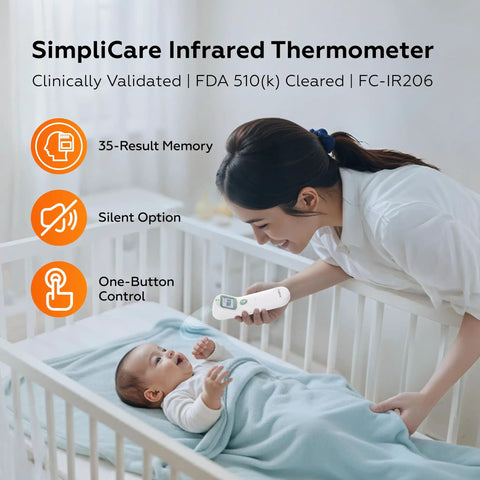 Non Contact Forehead Thermometer For Baby And Adults, FDA Cleared, Medical Grade Accuracy, Fast Fever Check, Family Friendly Infrared Thermometer For Home Use, for crib use