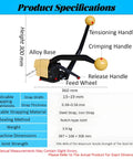 Heavy Duty Stainless Steel Strapping Tool Manual Belt Bundler For 13 To 19mm Metal Strap Packers with specifications and handles.