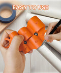 Close-up of orange pipe deburring tool kit with adjustable 1/4 in to 1 in sleeves for PVC tubing chamfering