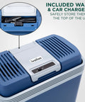 Keep Food And Drinks Fresh On The Go With This 24 L Portable Thermoelectric Cooler And Warmer showing storage for chargers