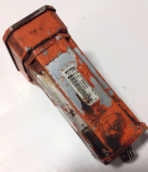 Elmo Servo Motor Rev 1 3HAC10674 1 280669498D Industrial Servo Drive For Precision Motion And Automation Tested Working Unit With Cosmetic Paint Damage Ready To Install In CNC And Robotic Systems. orange metal servo motor with worn paint