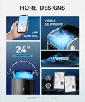 Countertop Nugget Ice Maker With App Control And Self Cleaning, Ready In 7 Minutes, Produces 40lbs Per Day features and design