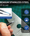 Close-up of 9 Piece ESD Precision Tweezers Set Anti Static Stainless Steel for Electronics Repair with durability features