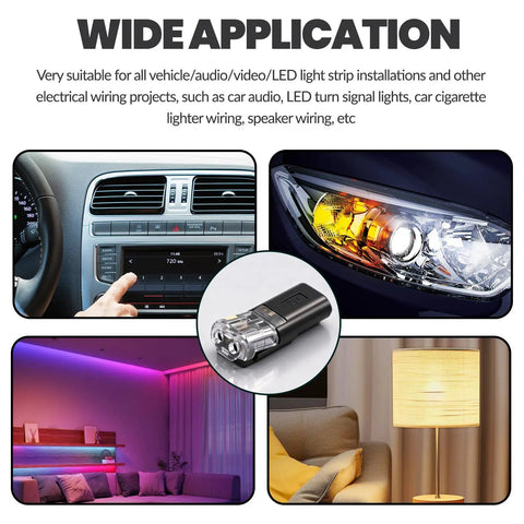 20Pcs Quick Connect Wire Connectors Set For LED Strip Lights Low Voltage No Stripping 2 Pin Solderless Plug In Splice Double Wire