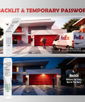 Wireless Universal Garage Door Opener Keypad CMXZDCG440 with backlit temporary password feature shown in residential setting