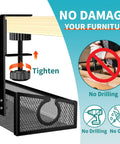 Illustration of No Drill Desk Cable Tray With Clamp showing easy installation, clamping mechanism, and no drilling required.