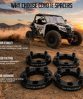 2 Pcs Atv Utv Wheel Spacers 4X156 1 Inch Thick 6061 T6 Aluminum 130Mm Hub 3/8 Studs on dirt beside a UTV.