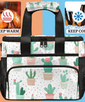 Insulated Picnic Backpack Cooler Tote For Women And Men Large 12x8.7x10 Inch Lunch Bag with cactus design keeps meals fresh