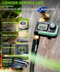 Brass Inlet With Brass Swivel Sprinkler Timer With Rain Delay And Manual Watering Digital Hose Irrigation System Kit For Lawns 1 Outlet Durable Metal Filter Gaskets To Stop Sediment Weatherproof Yard Water Timer installed on faucet