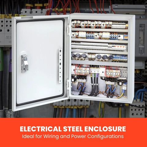 Heavy Duty Outdoor Electrical Enclosure 12 x 10 x 6 Inches Lockable Weatherproof Junction Box With DIN Rail And Mounting Plate For Industrial, Solar, Machinery And Traffic Signal Wiring