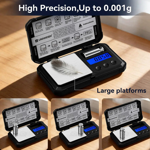 Ultra Precise Milligram Scale 50g 0.001g With LCD Tare Six Units G Oz Ozt Dwt Ct Gn Includes Calibration Weight And Batteries