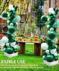 Balloon pillar kit (NUOBESTY): adjustable column stands, set of 4 with stable white bases, green balloons