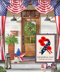 Patriotic porch with Memorial Day Garden Flag 12x18 Inch Double Sided Outdoor Patriot Flag Remembers And Honors Vets For 4th Of July