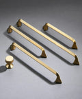 Set of Champagne Bronze Cabinet Knobs 10 Pack Modern Drawer Pulls For Kitchen Cabinets Bathroom And Bedroom Furniture Hardware Solid Zinc Alloy Handles Easy Installation on gray background