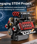 Mechanical V8 Engine Model Kit With Transparent Display 478 Pieces Realistic Piston And Crankshaft Motion Totally Hands On STEM Project Collectible Desk Decor on desk