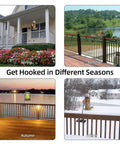 Railing Mount Deck Hook Heavy Duty Shepherds Bracket For Outdoor Plant Hangers And Bird Feeders 360 Degree Rotating Pole seasonal use