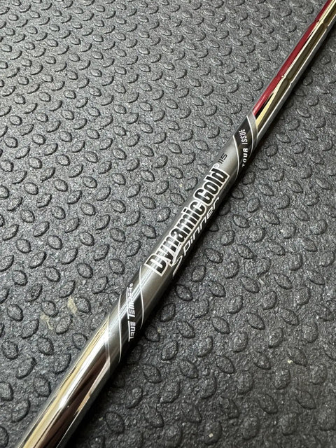 Dynamic Gold Tour Issue VSS Spinner 115 Wedge Flex Shaft.355 Inch Black Golf Shaft on textured mat