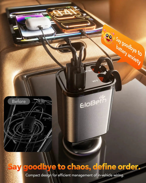 Ultra Flexible USB C Car Charger With Fast Charge For iPhone 17 16 15 Galaxy S26 Pixel And More Road Trip Essential Gift