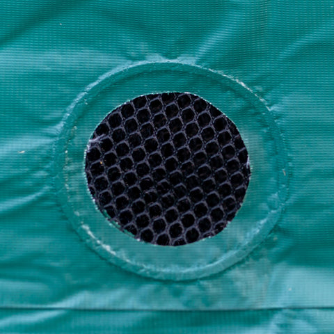 Close-up vent detail of Trampoline Weather Cover 15Ft Round All Season Protection No Fuss Waterproof PVC Shield For Winter Rain And Sun