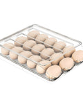 18 Egg Auto Rolling Fridge Egg Tray Storage Organizer For Refrigerator Easy Grab And Go Egg Container 1 Layer Holds Up To 18 Fresh Eggs