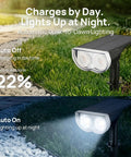 Outdoor Solar Lights Waterproof IP67 3 Lighting Modes Auto On Off 2 In 1 Solar Landscape Light illuminating garden path