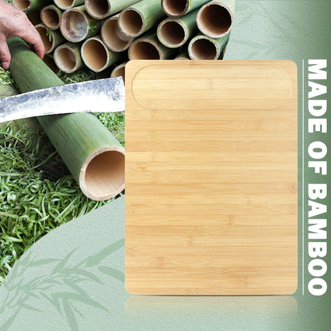 Premium Bamboo Sliding Tray For Small Espresso Machines with bamboo background and 'made of bamboo' text