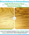 Hella Smooth Water Based Wood Grain Filler Gel With Easy Sanding And Rapid Dry Time on oak wood, showing smooth finish comparison.