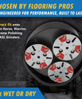 Trapezoidal Diamond Grinding Discs For Concrete And Stone Medium Bond 30 And 40 Grit Non Threaded Holes 3 X 8mm Set Of 3