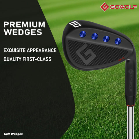 60 Degree Right Hand Golf Wedge Forged Full Face With CNC Milled Spin Gap Sand Lob Wedge For Men on grass background