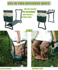 Garden Kneeler And Seat With Thick Cushioned Kneeling Pad Heavy Duty Bench For Kneeling And Sitting Prevents Knee And Back Pain Includes Pouch Bag Green Gift For Gardeners Dads And Moms Go To Must Have For Garden Work