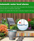 49Ft Solar Drip Irrigation System No Fuss Auto Watering Kit For 15 Pots with automatic water level alarm feature in garden