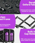 Durable Oxford fabric and carbon steel frame of foldable wagon cart, feature built-in drink holders