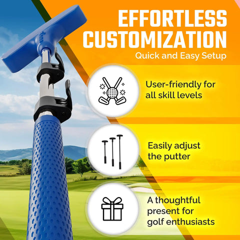 Junior Golf Putter With Extendable Shaft For Right Or Left Hand Kids next to customization features chart