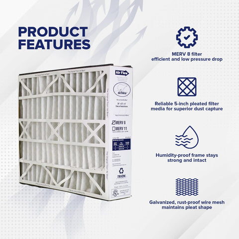 Air Bear 20 x 25 x 5 Inch MERV 8 High Performance Air Purifier Filter Replacement For Air Bear Supreme Right Angle And Cub Air Cleaner Purification Systems Three Pack product features
