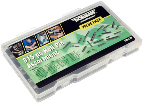 Roll Pin Value Pack With 315 Pieces And 30 SKUs Universal Fit All In One Hardware Kit with ID guide and visual reference
