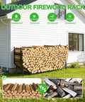 Heavy Duty Firewood Rack Outdoor With 880Lb Capacity 6 Ft Elevated Wood Storage On Weather Resistant Metal Frame 12 Support Legs Sturdy Indoor Or Outdoor Firewood Holder For Patio Porch Fireplace Backyard