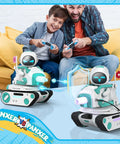 Father and son playing with Eilik And Panxer Combo Set Cute Robot Pets Toys RC Battle Tank Crawler Car Toys with LED Lights