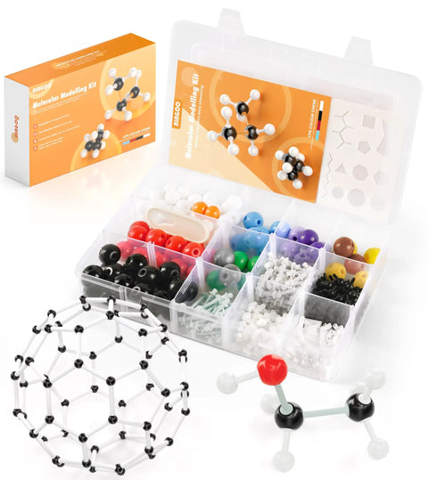 Portable Molecular Model Kit With 404 Pieces For Chemistry Classes, Atomic Element Model Set with case and molecular structures
