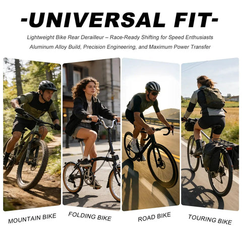 Cyclists using Rear Derailleur RD-TZ31A Six To Seven Speed Hanger Mount For Mountain Tricycle And Commuter Bikes across different terrains