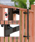 Beefy Adjustable Patio Umbrella Stand For Deck Railing Mounts Heavy Duty Steel Base With Clip Clamp Outdoor Umbrella Holder