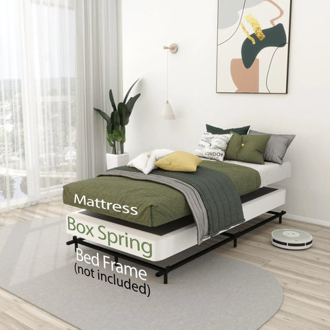 Twin Box Spring 5 Inch Low Profile Heavy Duty Metal Support Offers Legit Stability And Zero Squeaks For Your Twin Mattress With A Protective Cover.