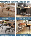 Heavy Duty Adjustable Desk Legs Set Of 4 For DIY Office Tables From 24 To 37 Inches With Leveling Feet, used for various tables.
