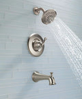 Linden 14 Series Tub And Shower Trim Kit With 5 Spray Touch Clean Shower Head In Stainless Finish T14494-SS