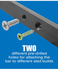 Heavy Duty 19 Inch Aluminum Miter Bar Table Saw Runner With Zero Wiggle For Standard 3/4 X 3/8 Slots with pre-drilled holes for screws.