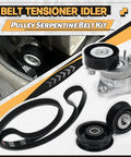 Mercedes-Benz Serpentine Belt Kit With Drive Belt Tensioner And Idler Pulley For ML350 ML550 C230 2006 to 2011